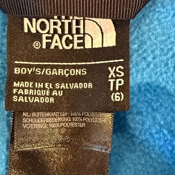 The North Face Kids Blue Fleece Jacket. Size 6 - Picture 2 of 2